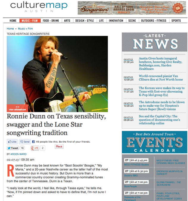 Ronnie Dunn on Texas sensibility, swagger and the Lone Star songwriting tradition
