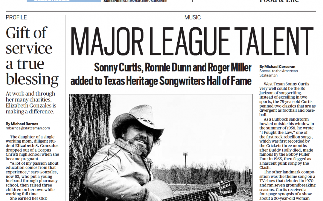 Austin American-Statesman Spotlights Sonny Curtis and the Texas Heritage Songwriters Association